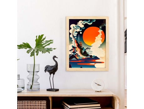 Póster NACNIC Surreal Abstract Ukiyo 12. Statches Of Wall Art para O Quarto ou Design da Sala de Estar.