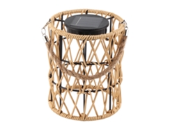 2026 linterna Suspensa Solar Exterior com Led Rattan Impermeável Ip44 Luz Quente para Jardim Pátio Mesa Decoração