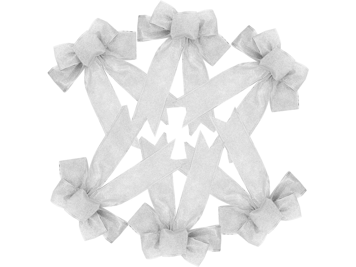 Conjunto De 6 Laços Diy Com Detalhes Dourados Para Árvore De Natal, Enfeites Brilhantes Para Festas, Casamentos E Decoração De Casa Gokoco