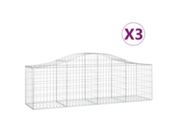Gabion Basket, Gabion Baskets Vidaxl Prateado Ferro (200 X 50 X 60/80 Cm)