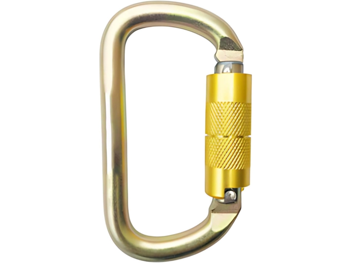 Mosquetão de escalada Dourado com trava giratória automática,