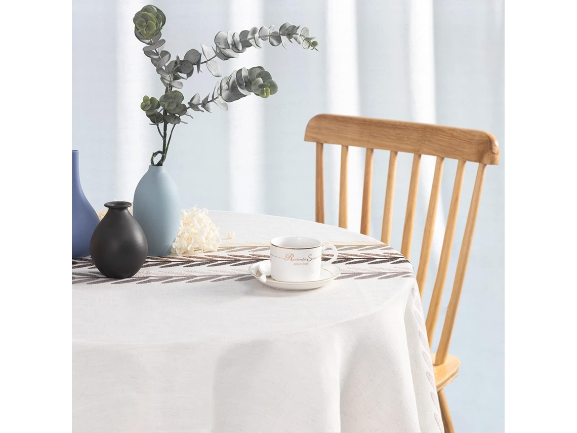 Toalha De Mesa Quadrada Impermeável 140x140 Algodão Linho Aba
