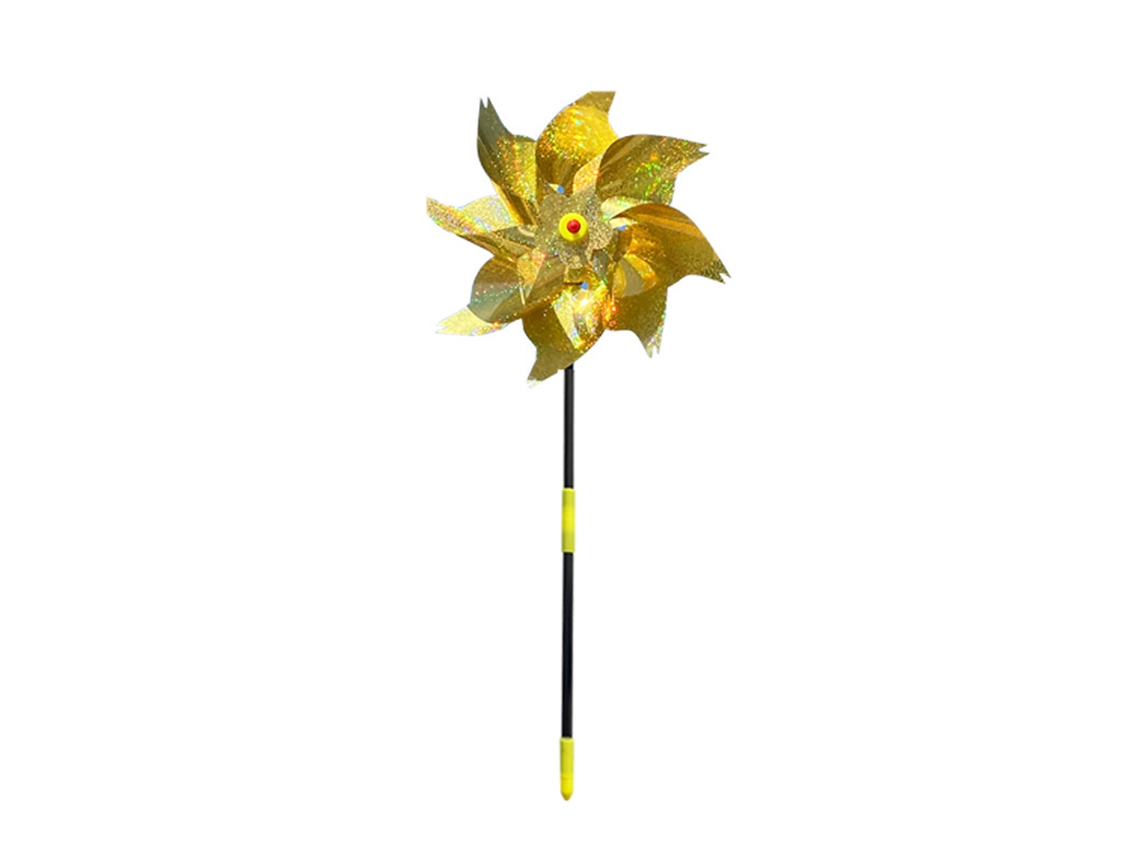 Ferramenta 10 Pçs Laser Octogonal Repelente de Pássaros Moinho Vento Amarelo Pacote com Pinos Glitter Rodas para Decoração Jardim Repelent UISAVE