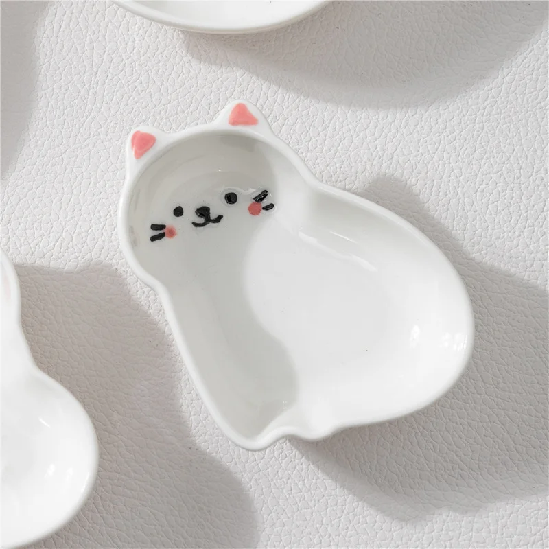 Prato De Cerâmica Estilo Japonês (4 Polegadas Para Gatos), Prato De Cerâmica Criativo Para Casa.