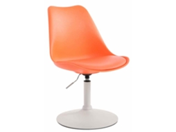 Cadeira de jantar em plástico Maverick branco/laranja CLP