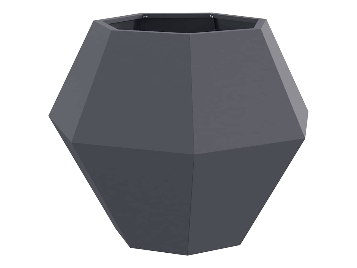 Conjunto 1 Vaso De Exterior Vidaxl Antracite Aço (75 X 75 X 60 Cm)