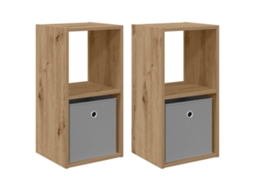 Conjunto 2 Mesa-de-cabeceira Vidaxl Castanho Derivados De Madeira (30,5 X 27 X 59,5 Cm)