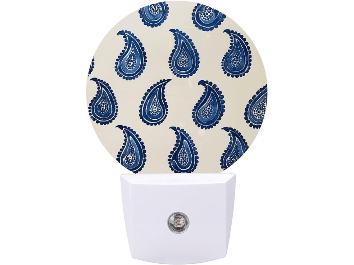 Luzes Noturnas Com Design Azul Simples E Padrão Led, Com Sensor De Movimento, Luz Noturna Branca Quente Suave