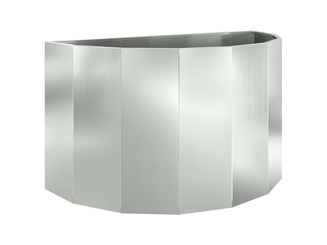 Conjunto 1 Vaso De Exterior Vidaxl Prateado Aço (90 X 45 X 50 Cm)