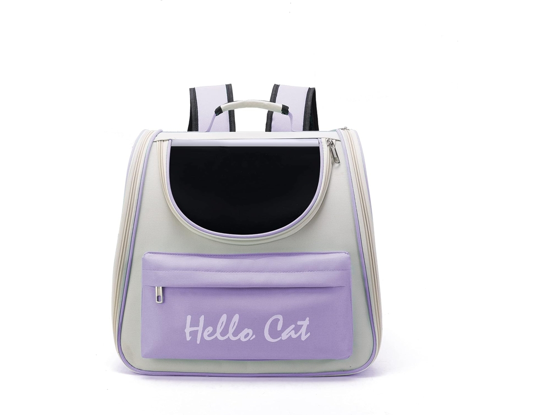 Mochila de Transporte para Animais de Estimação AQUAFORGE respirável, transparente e dobrável roxa