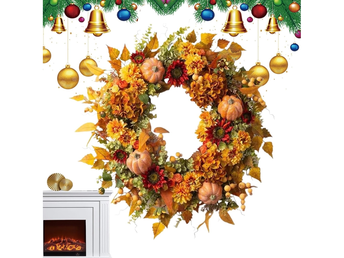 Coroas De Outono Para A Porta De Entrada, Coroas De Outono Para O Dia De Ação De Graças, Decorações Gokoco