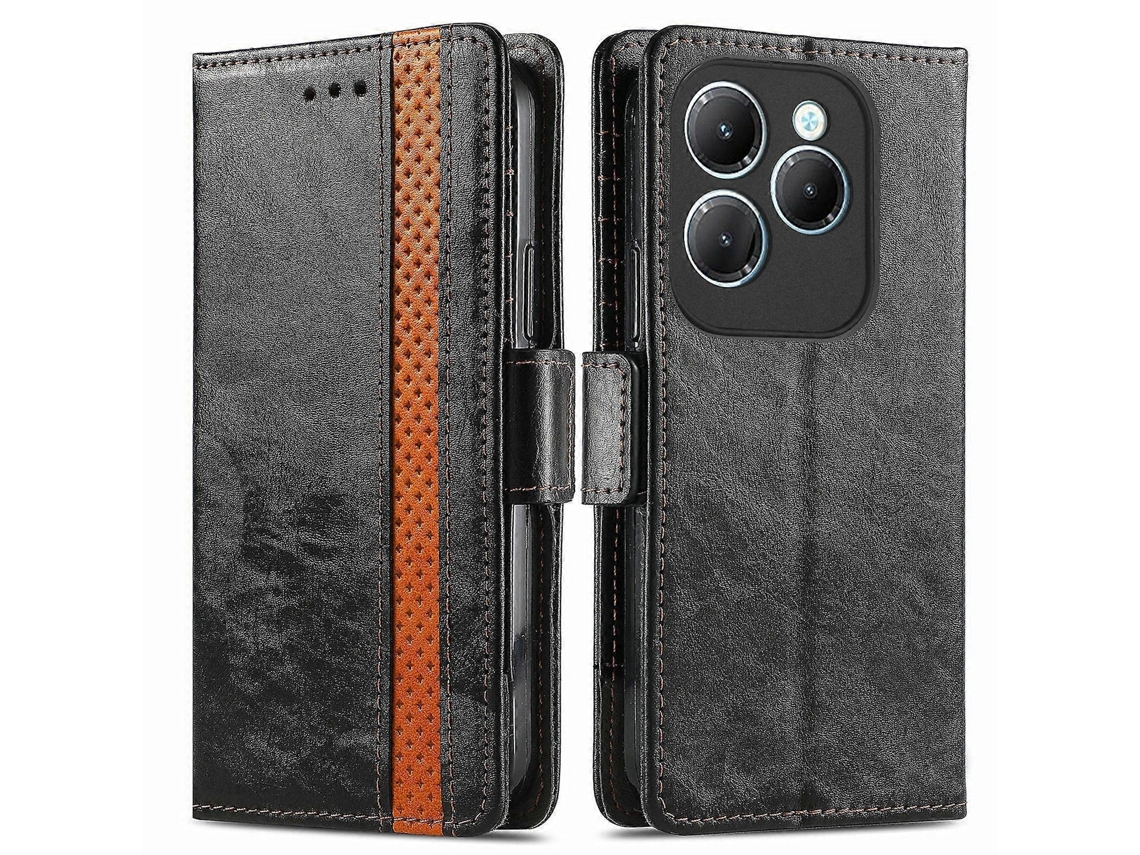 Capa De Couro Caseneo Com Fecho Magnético Duplo Para Celular Infinix Zero 30 4g