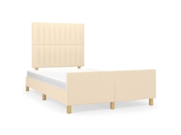 Bed Frame With Headboard, Bed Frames With Headboards Vidaxl Creme Tecido (120 X 190 Cm)