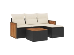 Garden Sofa Set, Garden Sofa Sets Vidaxl Preto Rattan / Vime (n/a)
