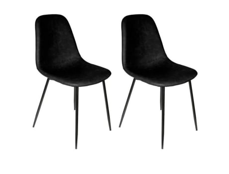 Conjunto de 2 Cadeiras de Design Pretas Paris Price Âmbar Assento Estofado Fácil Manutenção PARIS PRIX
