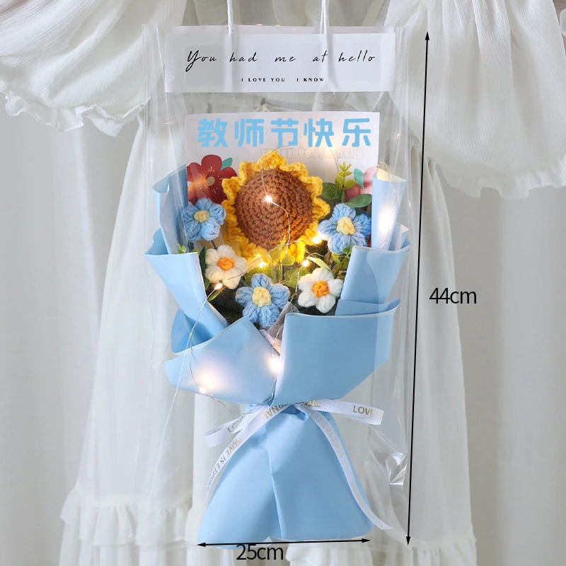 Flores de Crochê para Formatura, Presentes Artesanais com Flores Preservadas MDUG