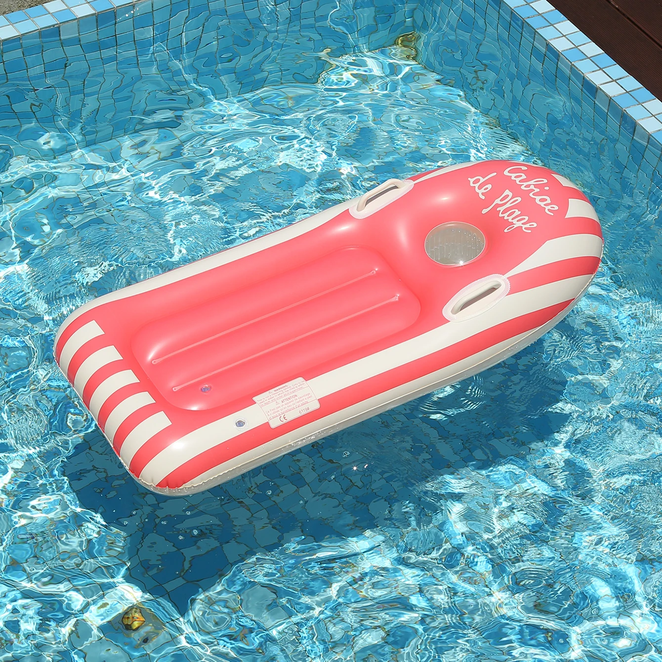 (rosa) 1 Prancha De Surf Inflável Dobrável Portátil Com Alças De Segurança, Design Com Listras Nórdicas