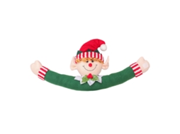 Bilha de Natal de Elfo Masculino para Cortina, Decorativa, Amarrador de Fita, Pack Único LAXISCREED