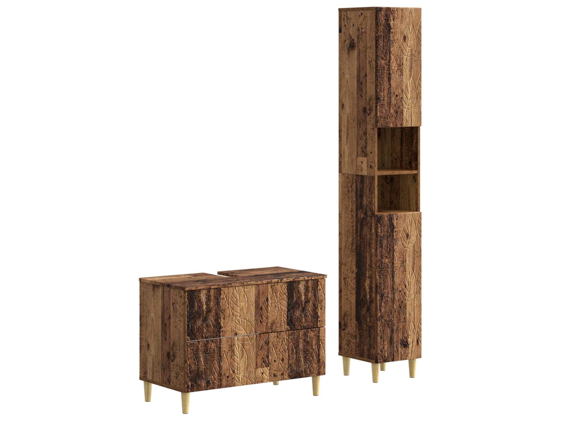 Vidaxl Conjunto De Armário De Banheiro Com 2 Peças Delft