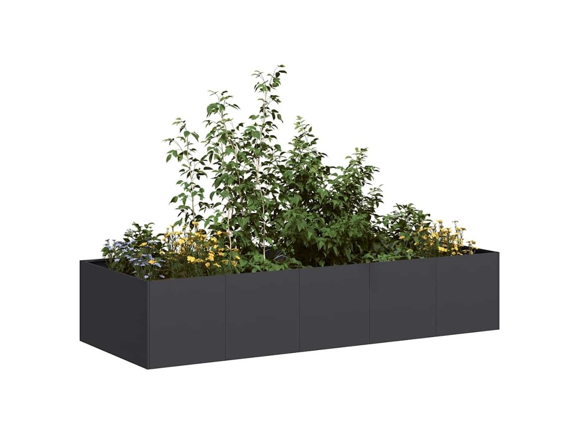 Vidaxl Vaso Floreira 200x80x40 Cm Aço Preto