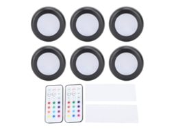 Luzes de Disco Led RGB com controle remoto, dimmer, timer, bateria para armários, sem fio | S/MARCA
