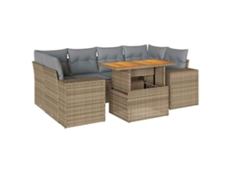 Garden Sofa Set, Garden Sofa Sets Vidaxl Bege Rattan / Vime (n/a)
