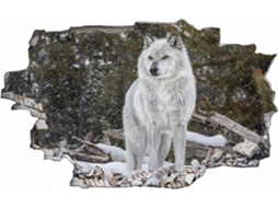 Adesivos Adesivos Efeito 3d Adesivo Wolf Autocollant Decoração Murale Chambre Et Salon 70x110cm