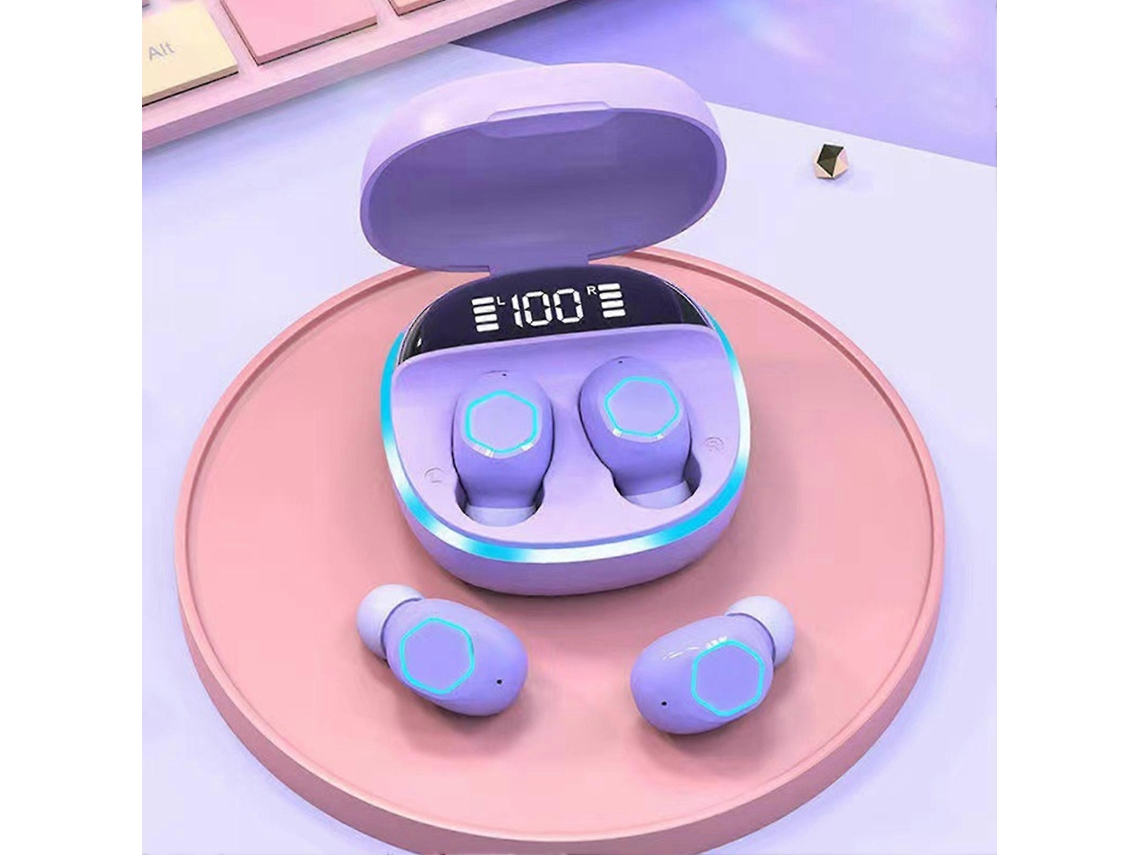 Fones De Ouvido Bluetooth Intra Auriculares Com Tela Digital Com Cancelamento De Ruído, Graves Potentes, Esportivos, Sem Fio Para Corrida Ly Ebike