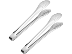 Pinças de prata de 18 cm, pinças de servir de aço inoxidável para bufês, saladas, grelhados e cozinhas Slowmoose