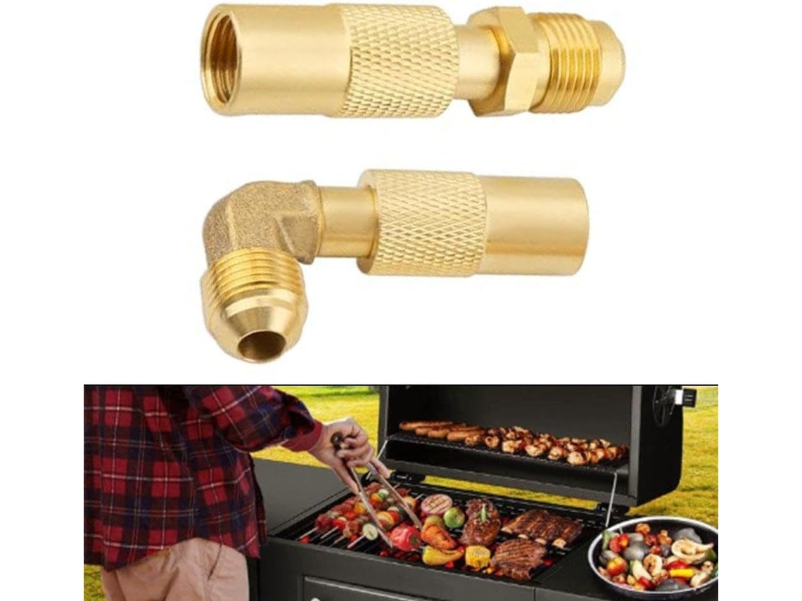 Conjunto De 2 Adaptadores De Latão Para Gás, De 17 A 22 Polegadas, Para Churrasqueiras De Mesa