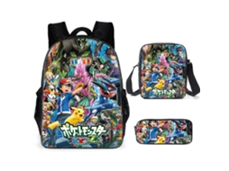Conjunto Escolar Infantil De Três Peças Com Estampa De Fadas: Mochila + Mochila De Ombro + Estojo, Modelo A
