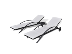 Maison Exclusive - Espreguiçadeiras Com Mesa Vime Pe Preto