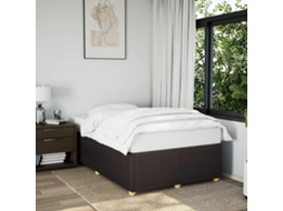 Vidaxl Estrutura De Cama Sem Colchão 120x200 Cm Tecido Castanho-escuro