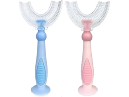 Kit com 2 Escovas de Dentes Infantis em Formato U, Escova Manual para Treinamento, Silicone Macio Grau a Limentício GOKOCO