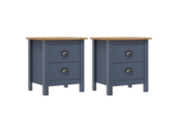 Vidaxl Mesas De Cabeceira Hill 2 Pcs 46x35x49,5 Cm Pinho Cinza