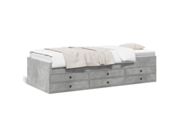 Daybed, Daybeds Vidaxl Cinzeto Madeira Processada (100 X 200 Cm)