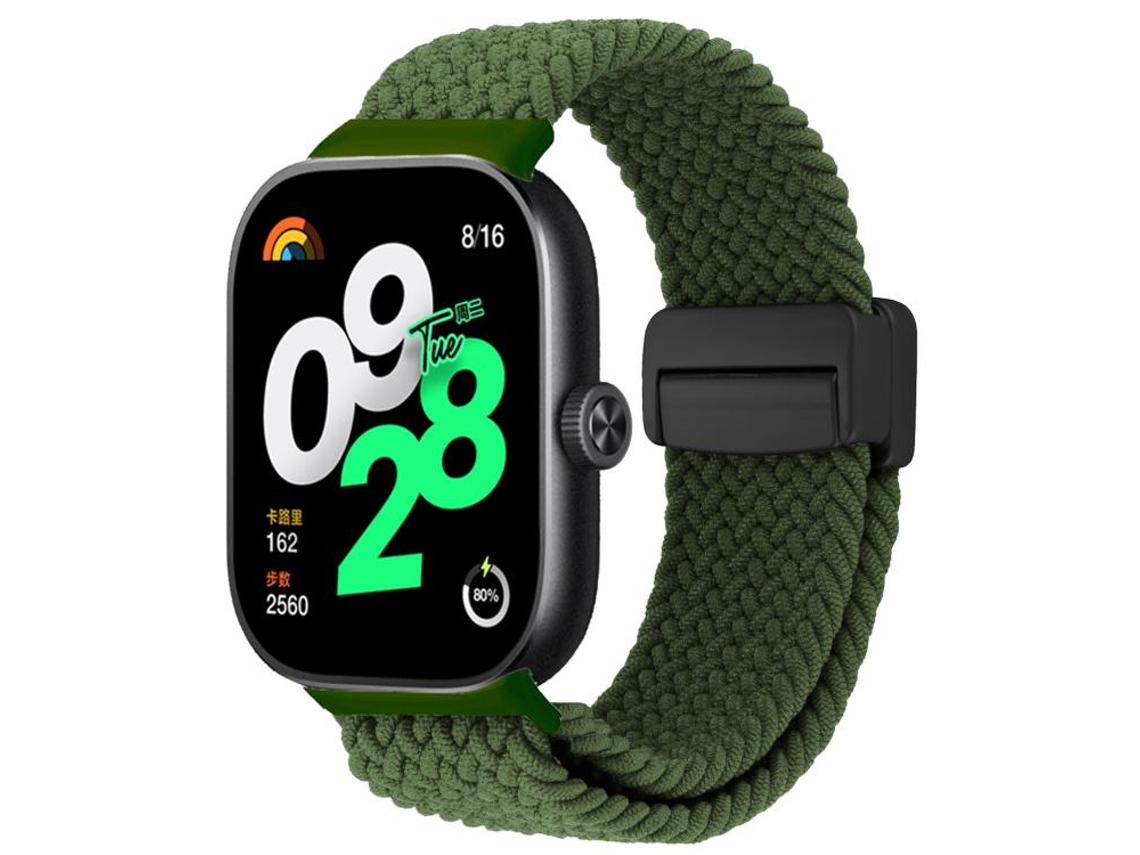 Bracelete para Redmi Watch 6 / 5 / 4 Nylon Trançado com Fecho Magnético Verde XIAOMOYU