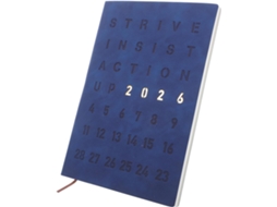Agenda Journalier 2026 Bleu En Pu, Carnet De Notes Compact Et Léger