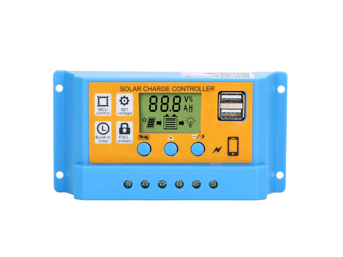 Controlador Solar Digital Regulador Inteligente 12v 24v 10a Para Painéis Solares