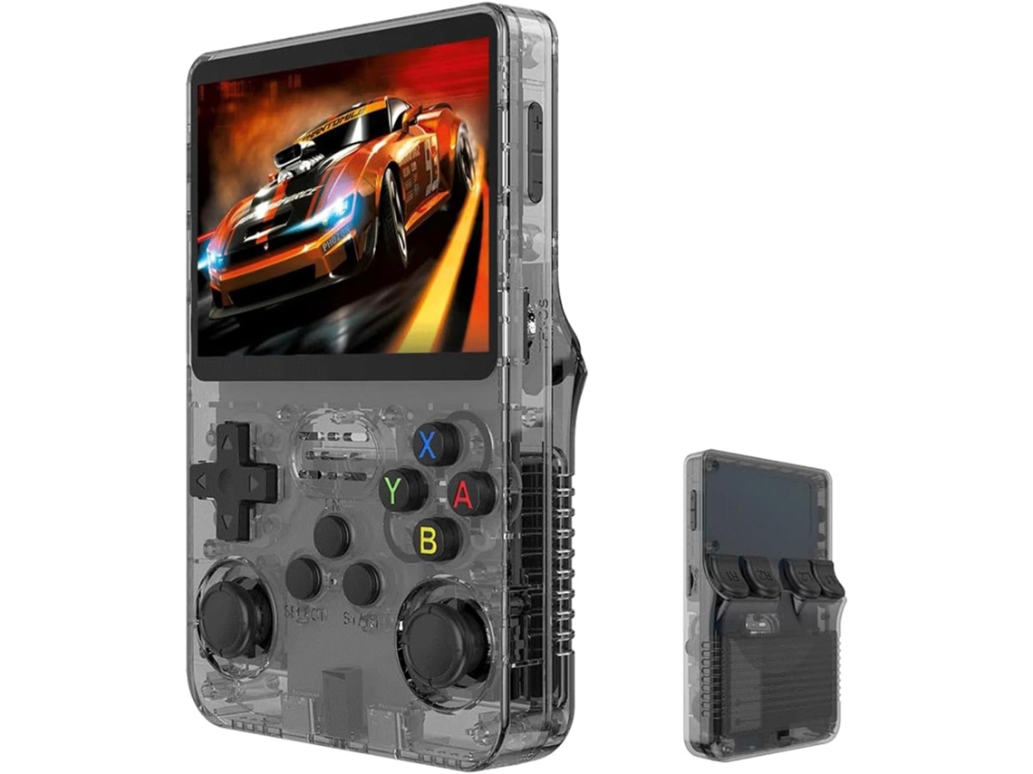 Console Portátil Retrô R36s com Mais de 20.000 Títulos Clássicos, Tela Ips de 3,5 Polegadas, 128gb, Preto AQUAFORGE