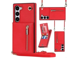 Capa Traseira Quadrada Com Zíper E Formato Transversal Em Tpu+pu Para Samsung Galaxy S23+ 5g