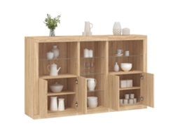 Vidaxl Aparador Com Luzes Led 162x37x100 Cm Carvalho Sonoma