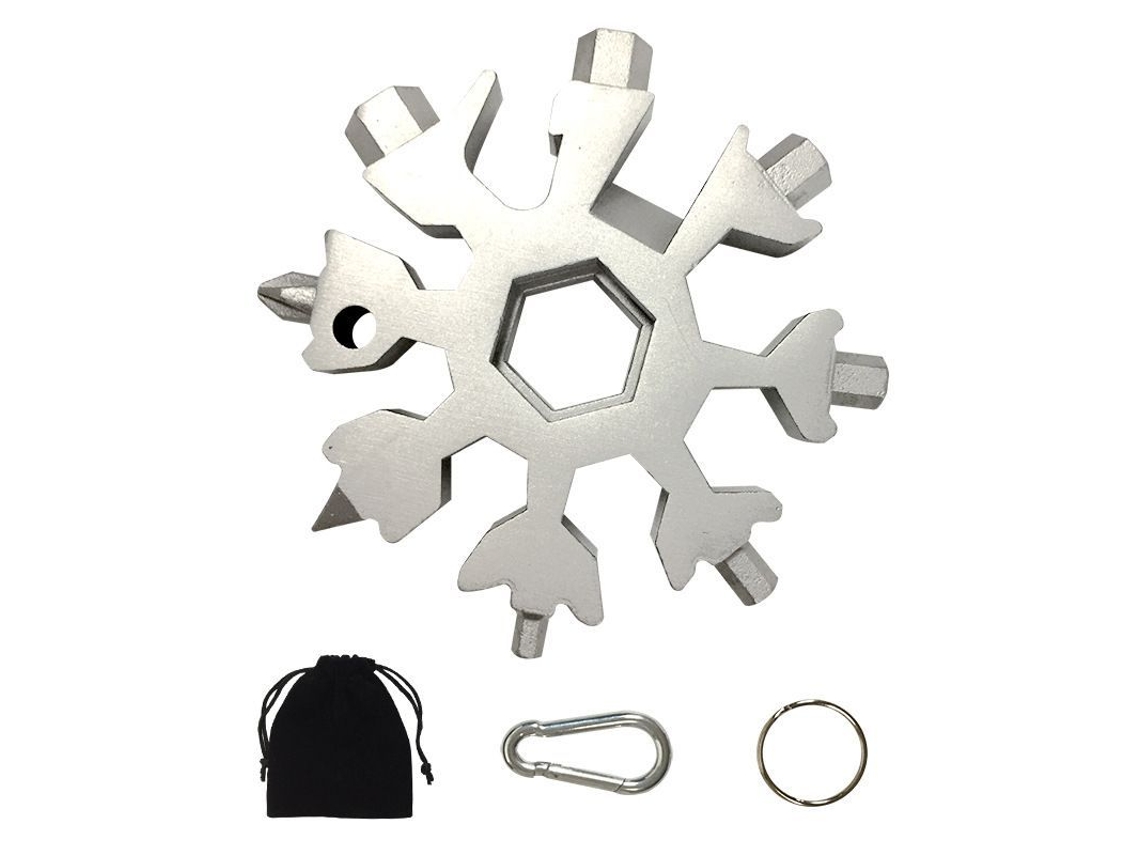Rebe-ferramenta Multifuncional Snowflake 18 Em 1, Presente De Aniversário Divertido Para Homens (prata)