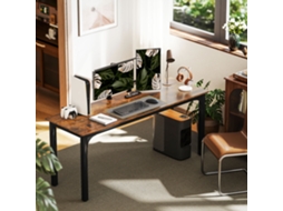 Mesa De Computador Em Aglomerado Marrom, Design Rústico, Amplo Espaço