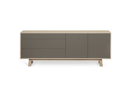 Aparador Baixo MON PETIT MEUBLE FRANÇAIS com 2 Portas e 3 Gavetas (Cinzento Moscada - Madeira - 200 x 77 x 46 cm)