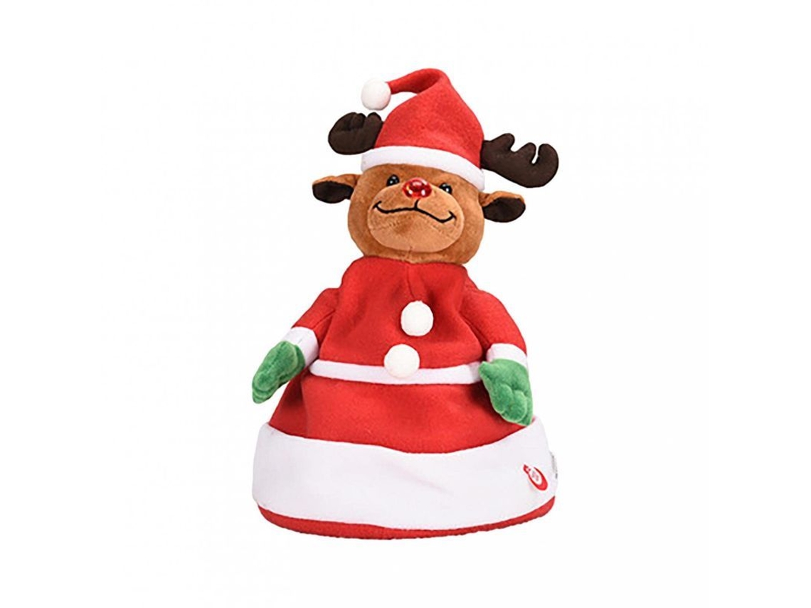 2026 muñeco de Pelúcia de Natal com Chapéu de Papai Noel Que Dança, Canta e Brilha