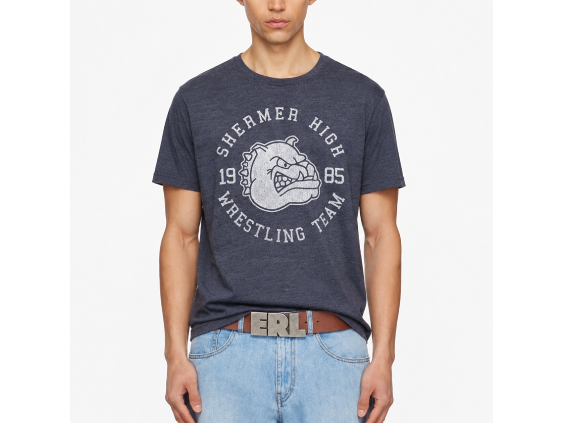 Rockinstone Breakfast Club Movie Wrestling Team Heather Navy Adult T-shirt Size:m