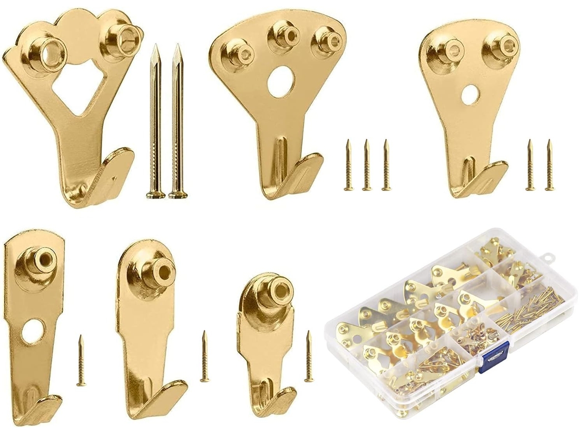 Ganchos Para Moldura, 150 Peças De Cavalete De Metal Com Pregos Para Pendurar Quadros, Pinturas, Espelhos E Decorações De Parede Zeuxo