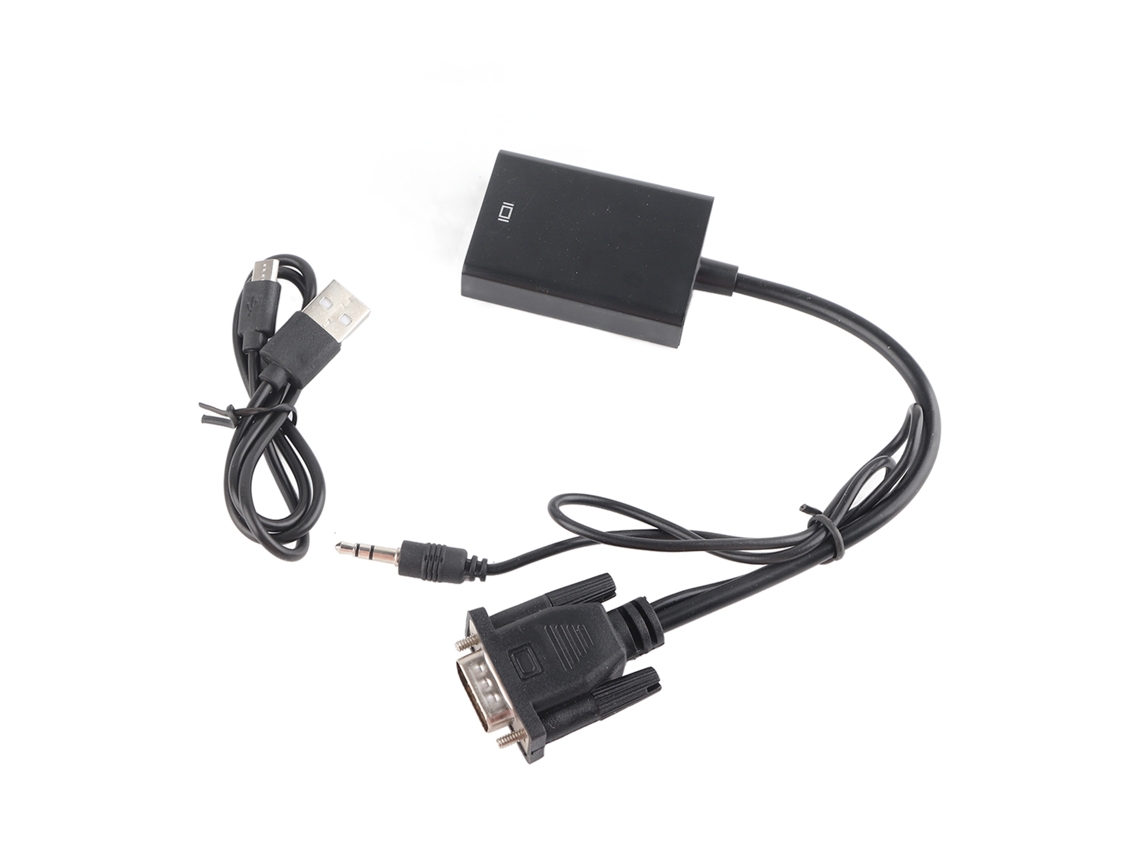 Aetheria conversor Vga para Hd Multimedia Interface 1080p com Alimentação Usb e Cabo de Som 3.5mm