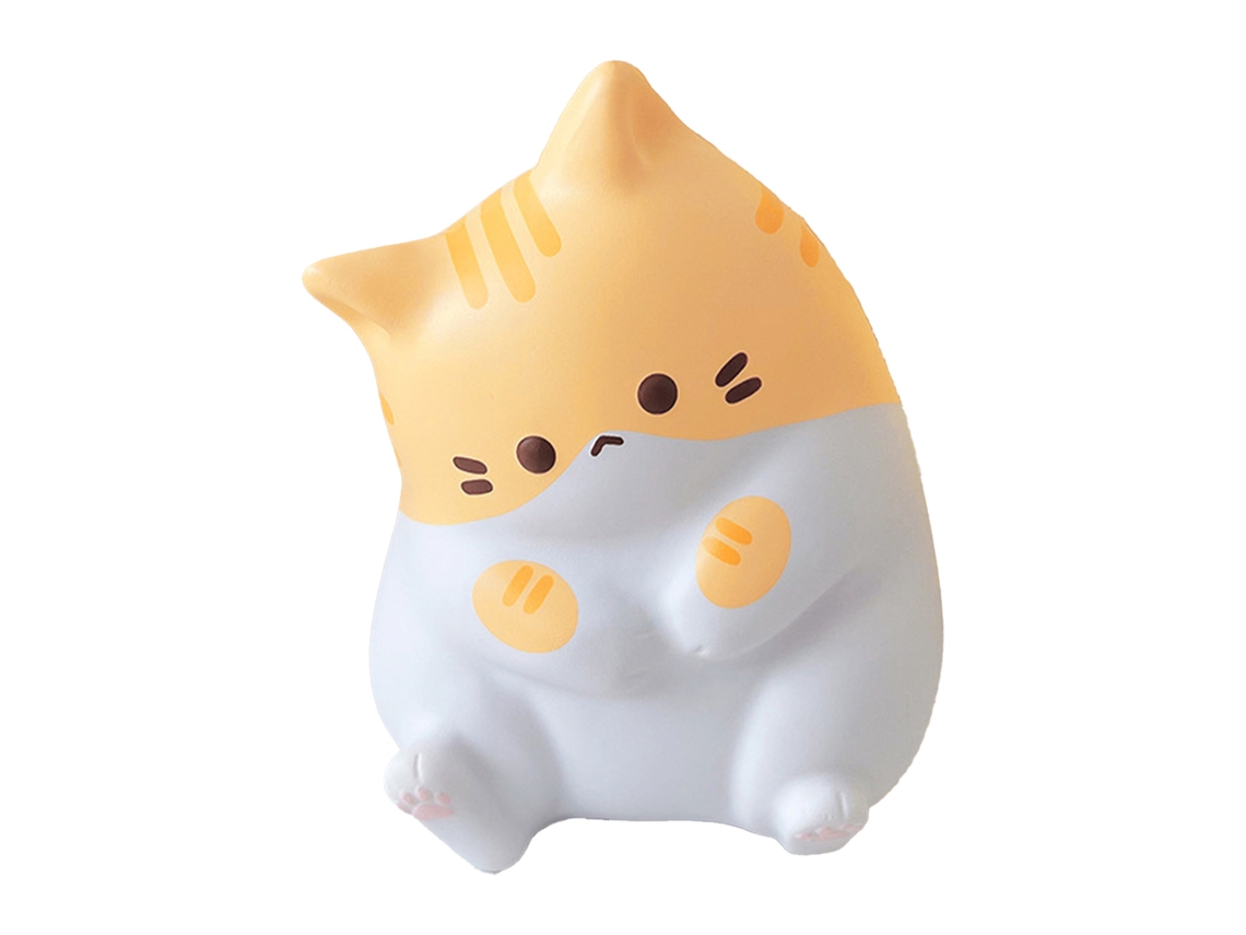 Primerox brinquedo de Espremer Gato Fofo Pu Macio Alivio de Estresse Decorativo Amarelo